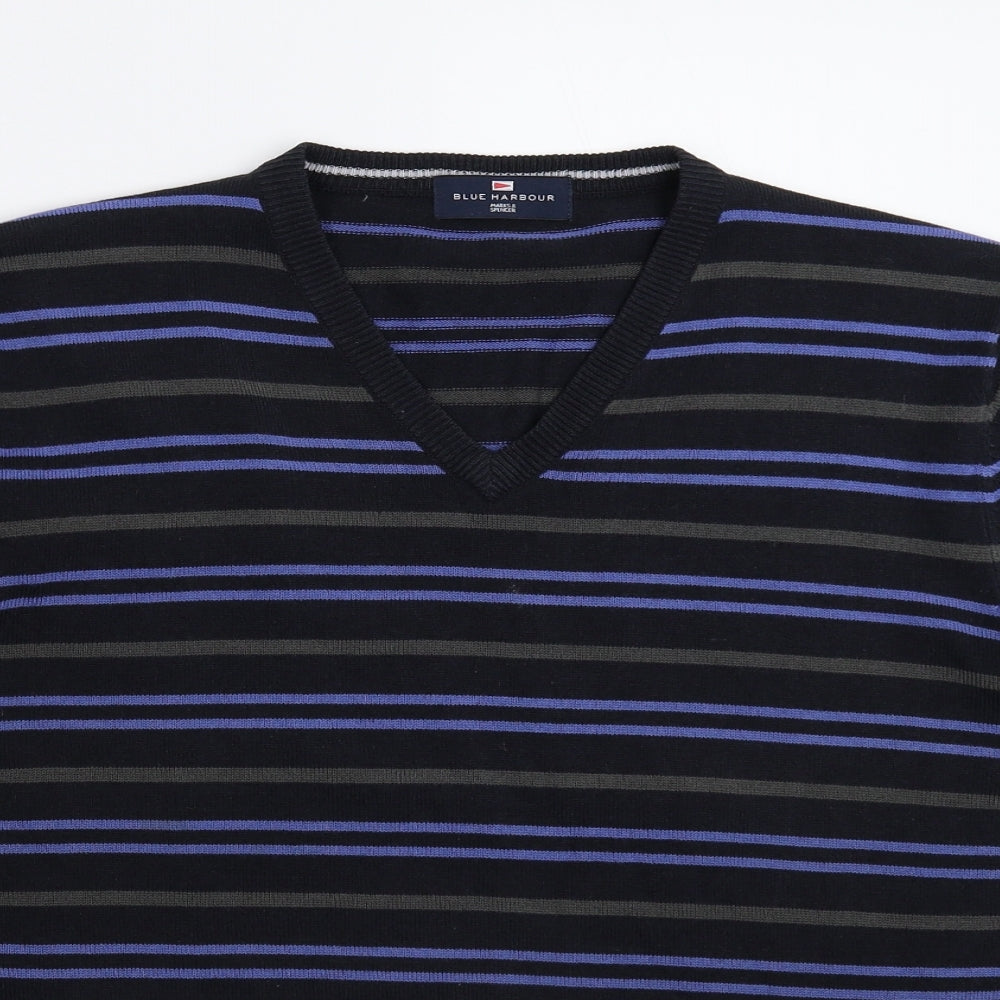 Blue Harbour Mens Multicoloured Striped Knit Pullover Jumper Size L