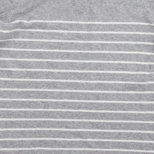 First Avenue Womens Grey Striped Knit Pullover Jumper Size S