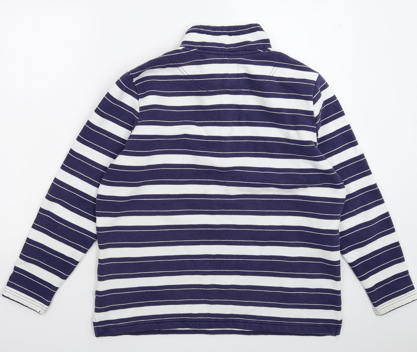 Dock of the Bay Womens Blue Striped  Pullover Sweatshirt Size 14