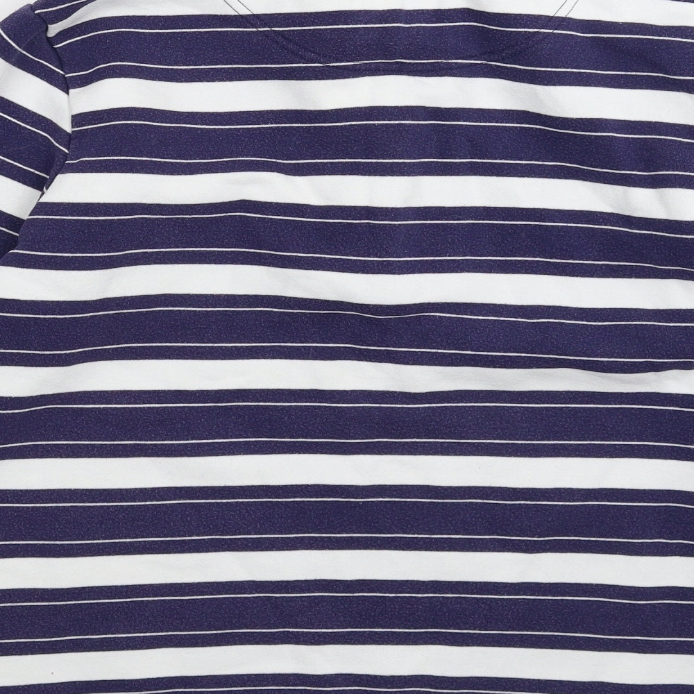 Dock of the Bay Womens Blue Striped  Pullover Sweatshirt Size 14