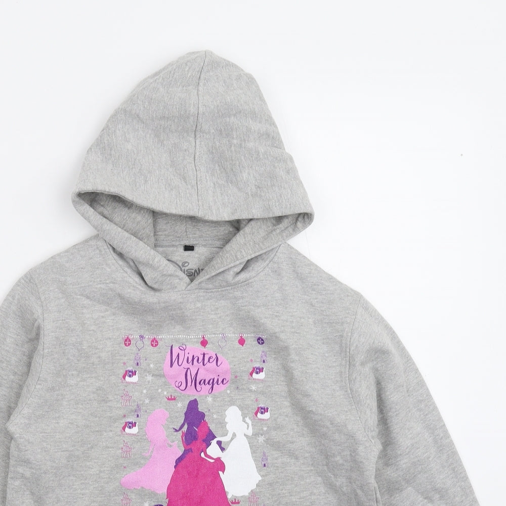 Disney Girls Grey   Pullover Hoodie Size 6-7 Years