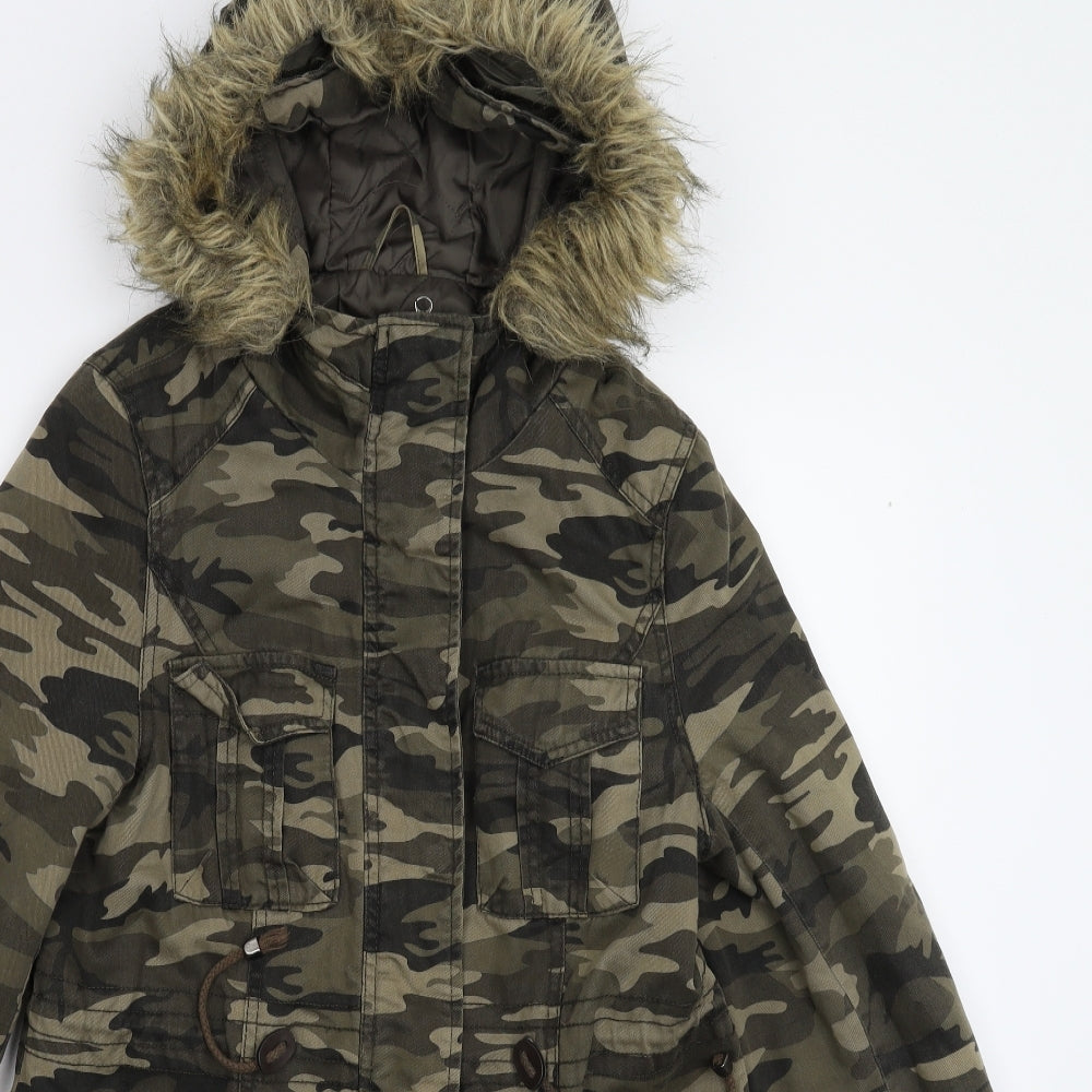 Atmosphere Womens Multicoloured Camouflage  Parka Coat Size M