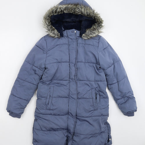 George Girls Grey   Overcoat Coat Size 10-11 Years