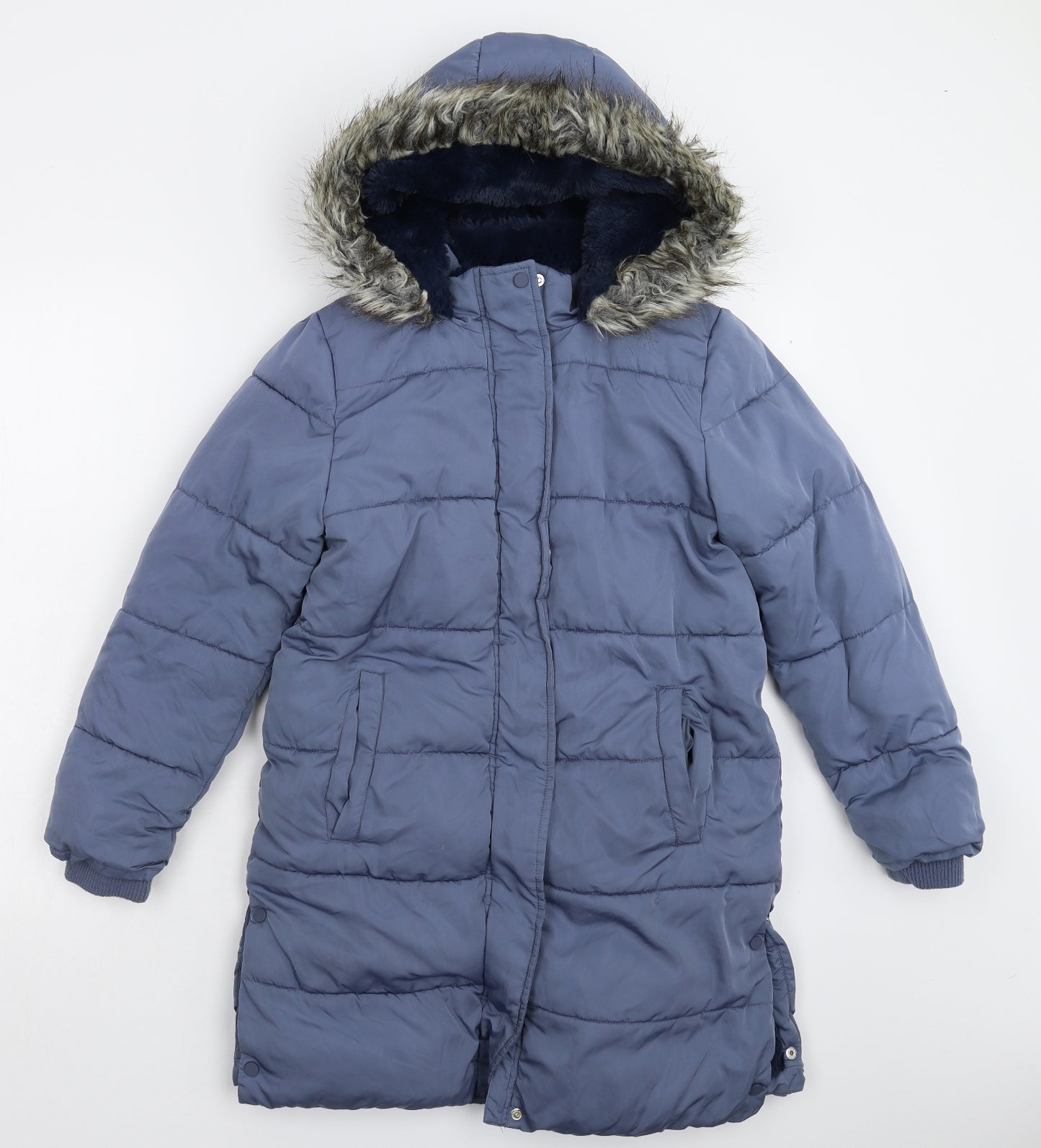 George Girls Grey   Overcoat Coat Size 10-11 Years