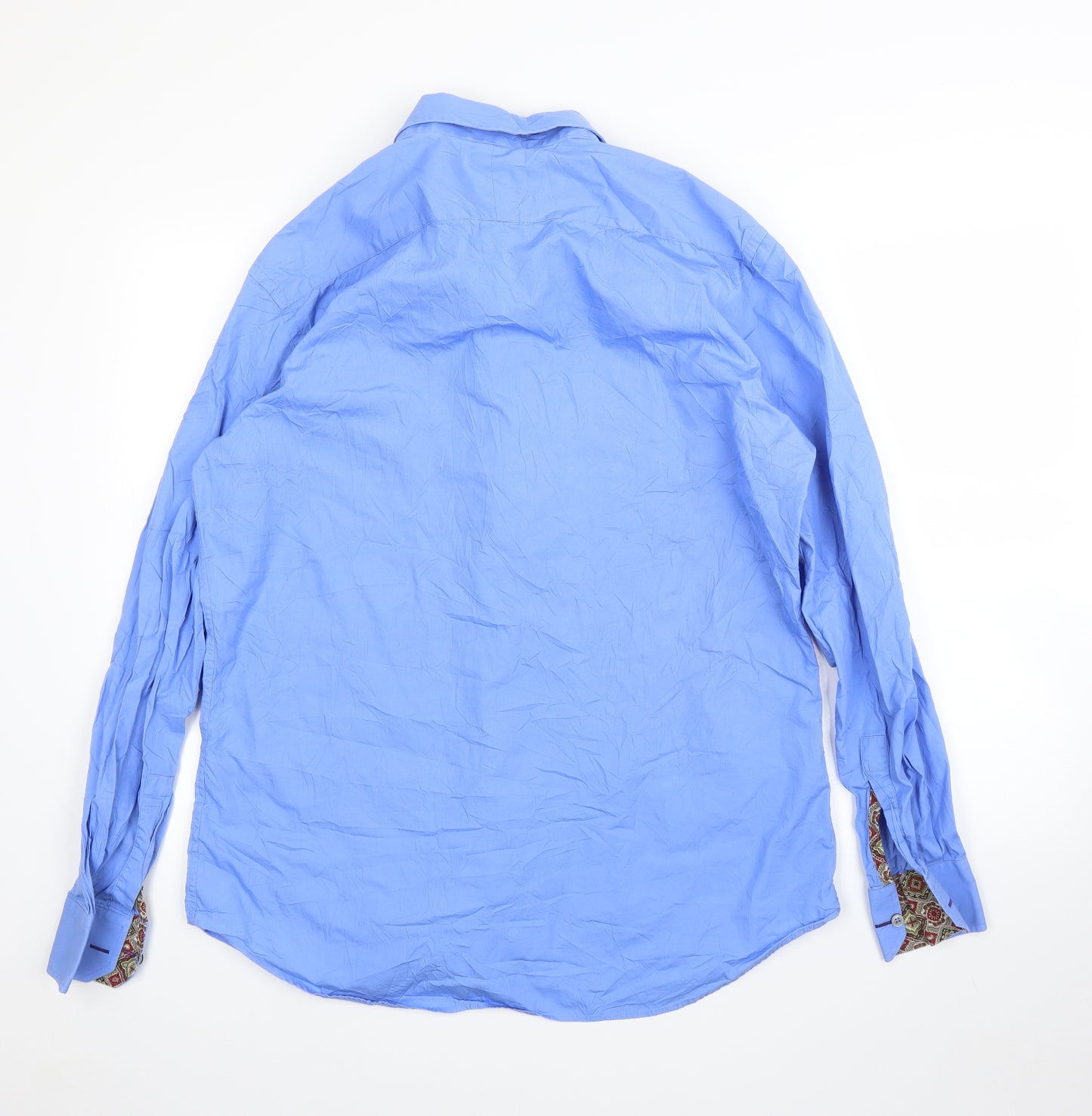 Paul Smith Mens Blue  Rayon  Button-Up Size 44