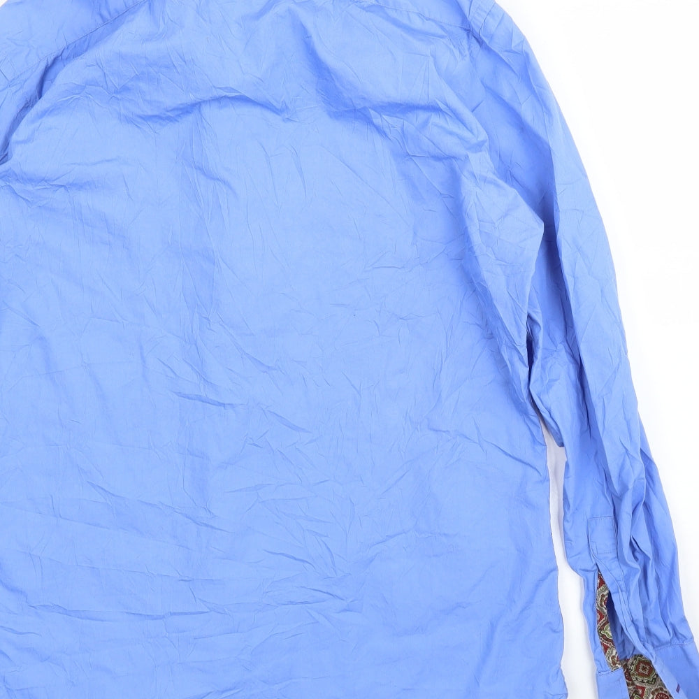 Paul Smith Mens Blue  Rayon  Button-Up Size 44