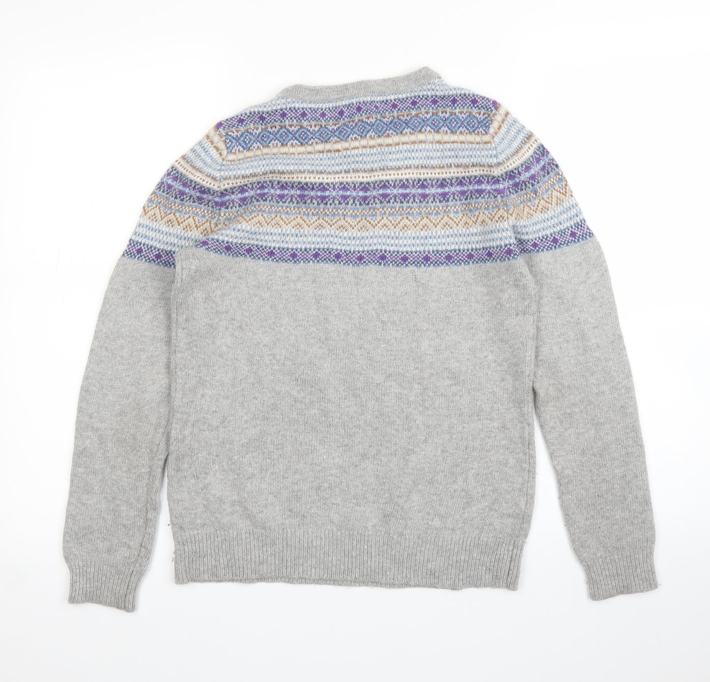 Joules Womens Grey Fair Isle  Pullover Jumper Size 12