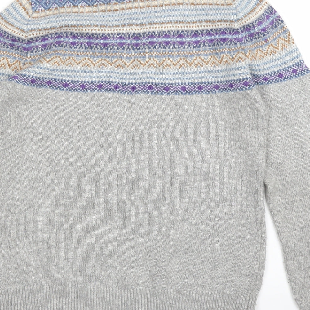 Joules Womens Grey Fair Isle  Pullover Jumper Size 12