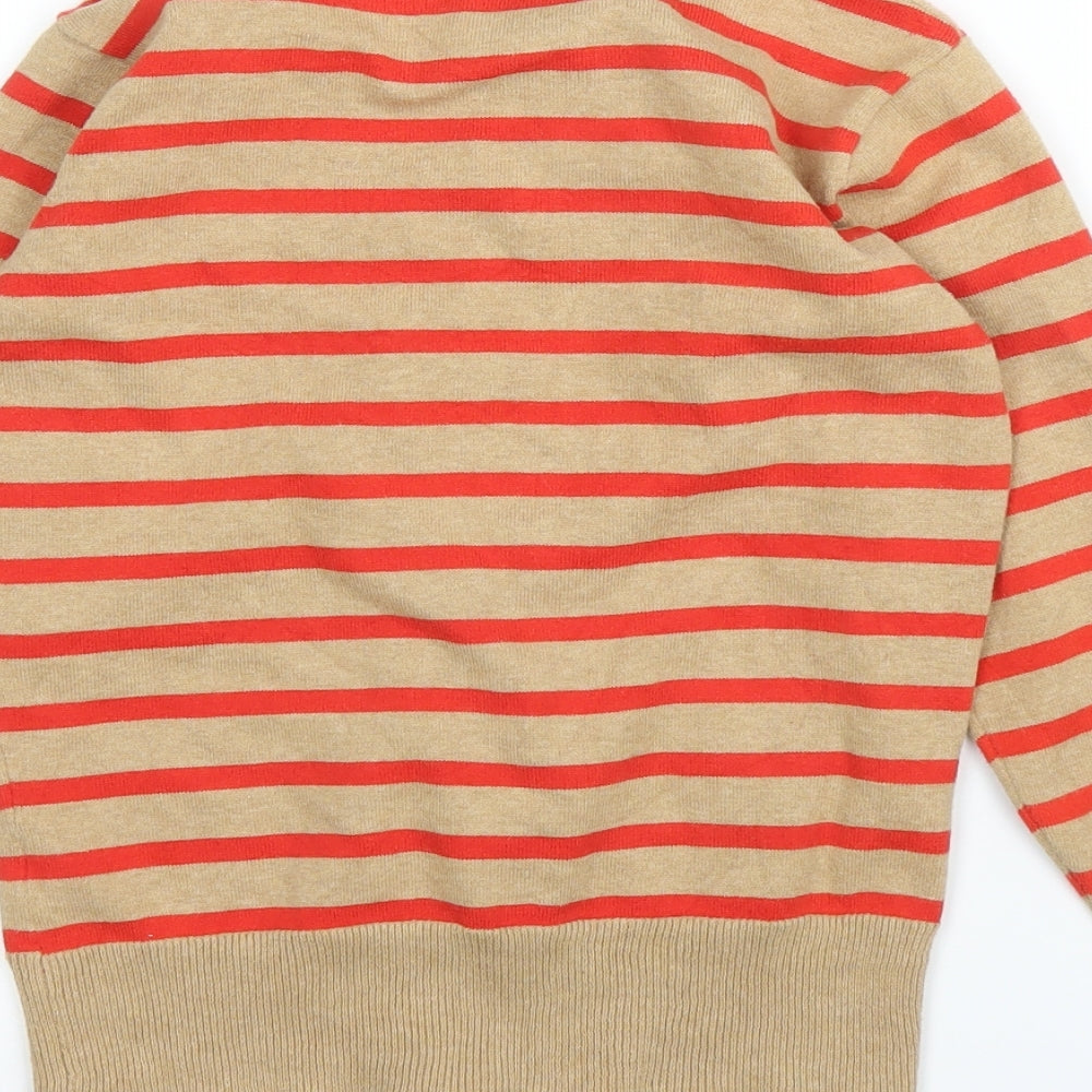 Primark Womens Beige Striped  Cardigan Jumper Size 10