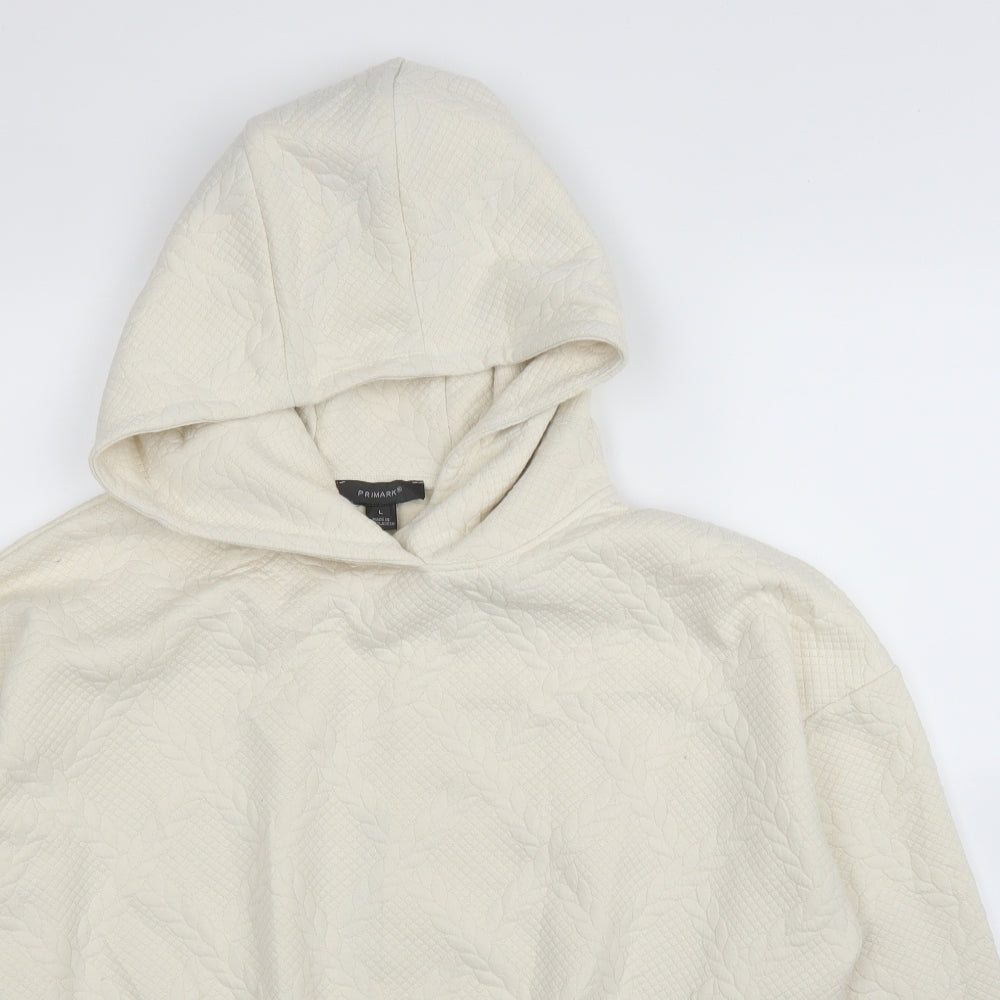 Primark Womens White   Pullover Hoodie Size L