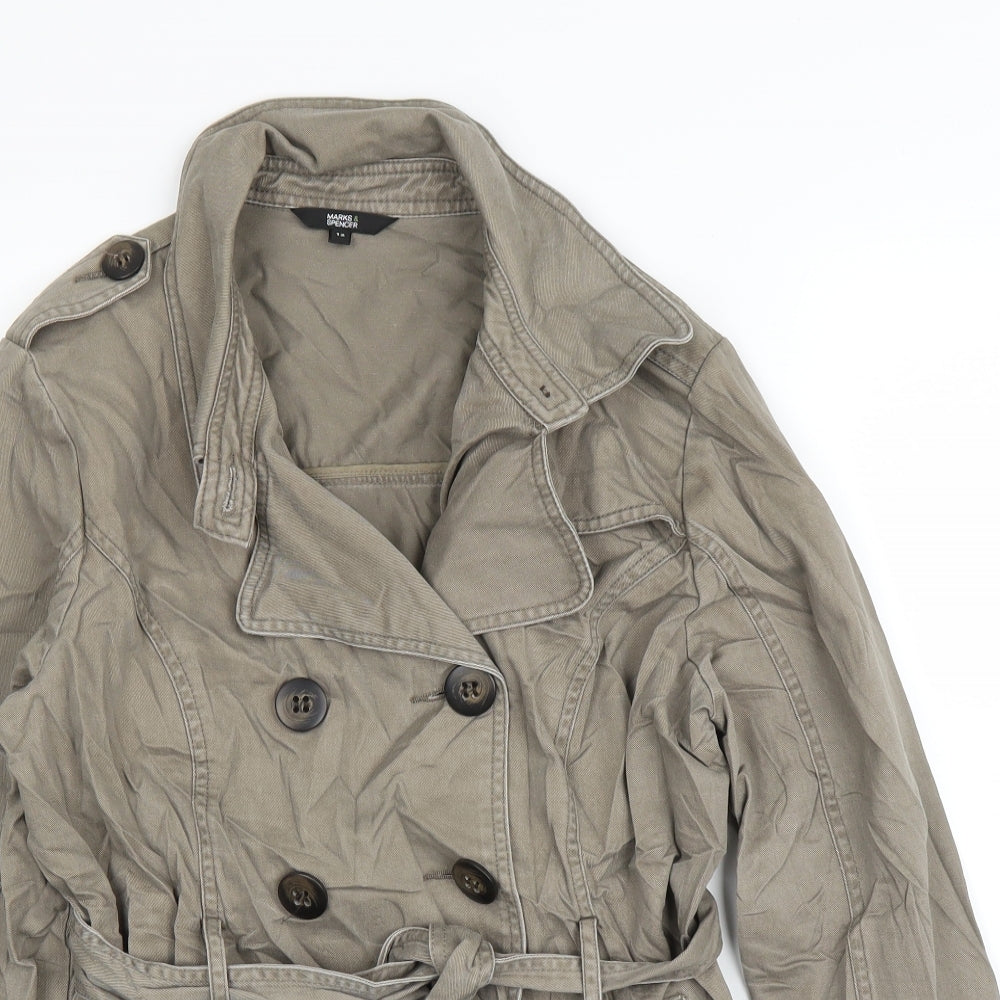 M&S Womens Brown  Denim Military Jacket Jacket Size 12