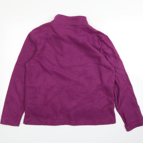 Anna De Lancay Womens Purple Floral  Full Zip Jumper Size M