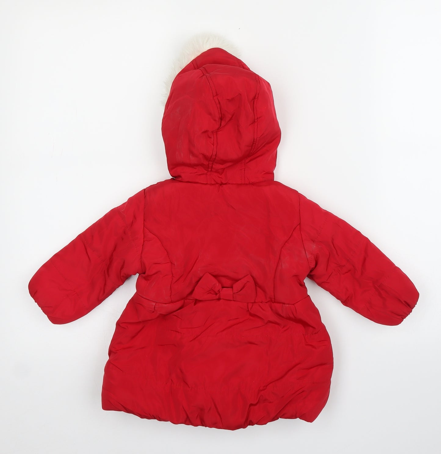 Matalan Girls Red   Puffer Jacket Coat Size 6-9 Months