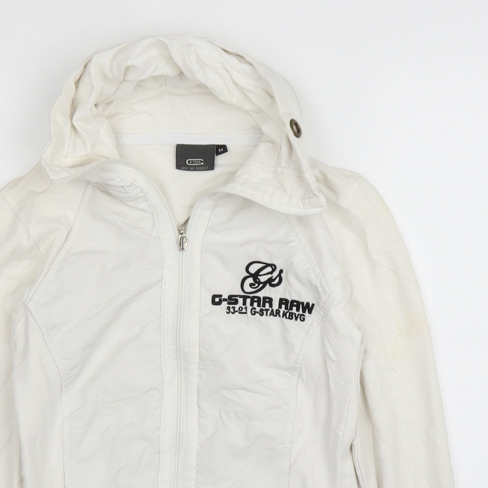 G Star Raw Womens White   Full Zip Jumper Size M
