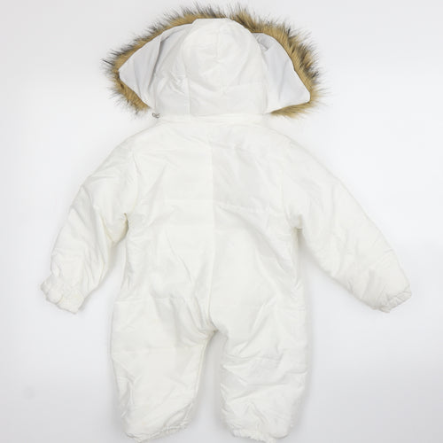 Preworn Baby White   Puffer Jacket Snowsuit Size 12-18 Months