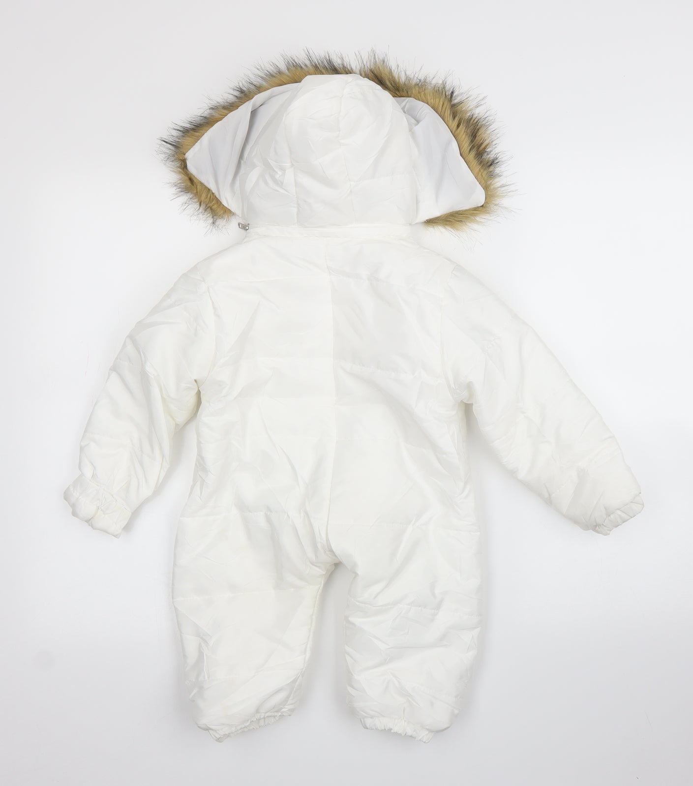 Preworn Baby White   Puffer Jacket Snowsuit Size 12-18 Months
