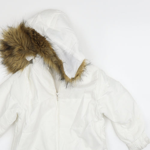 Preworn Baby White   Puffer Jacket Snowsuit Size 12-18 Months