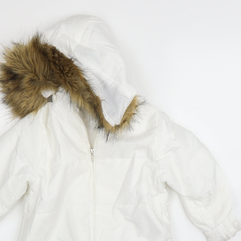 Preworn Baby White   Puffer Jacket Snowsuit Size 12-18 Months