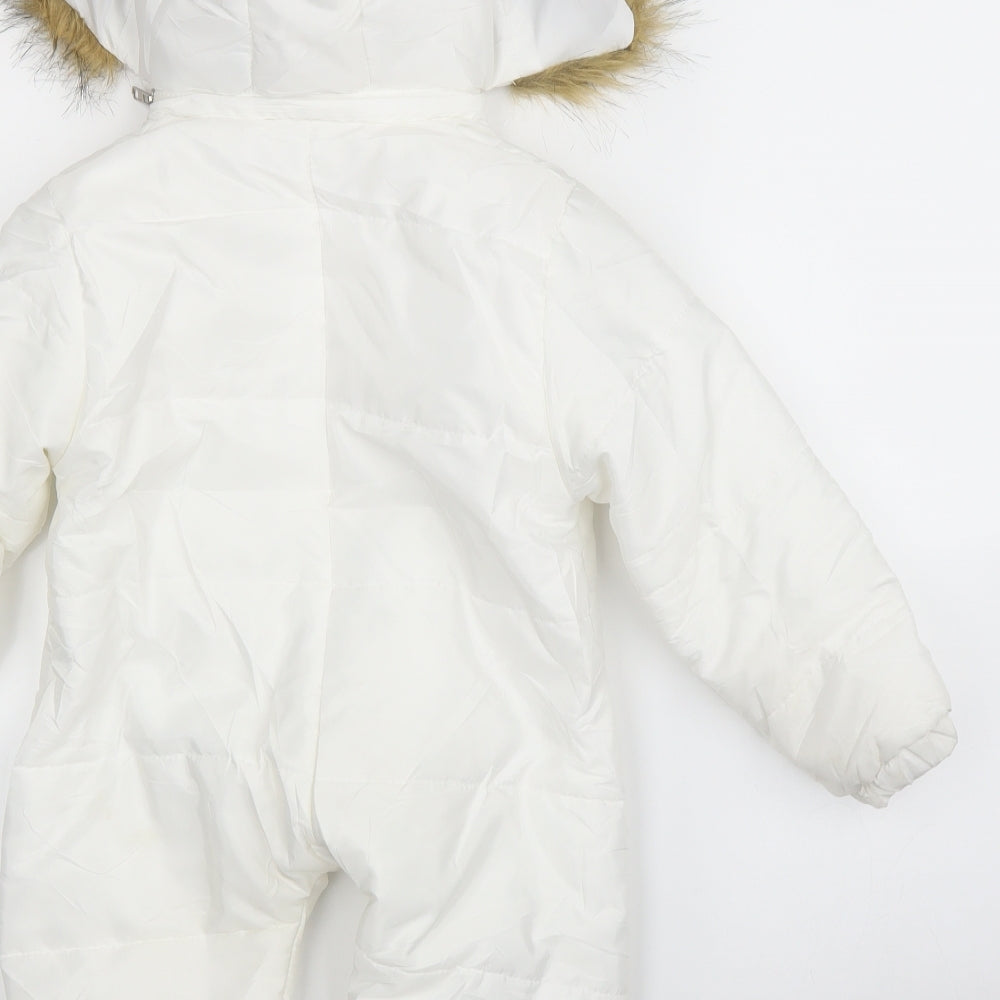 Preworn Baby White   Puffer Jacket Snowsuit Size 12-18 Months