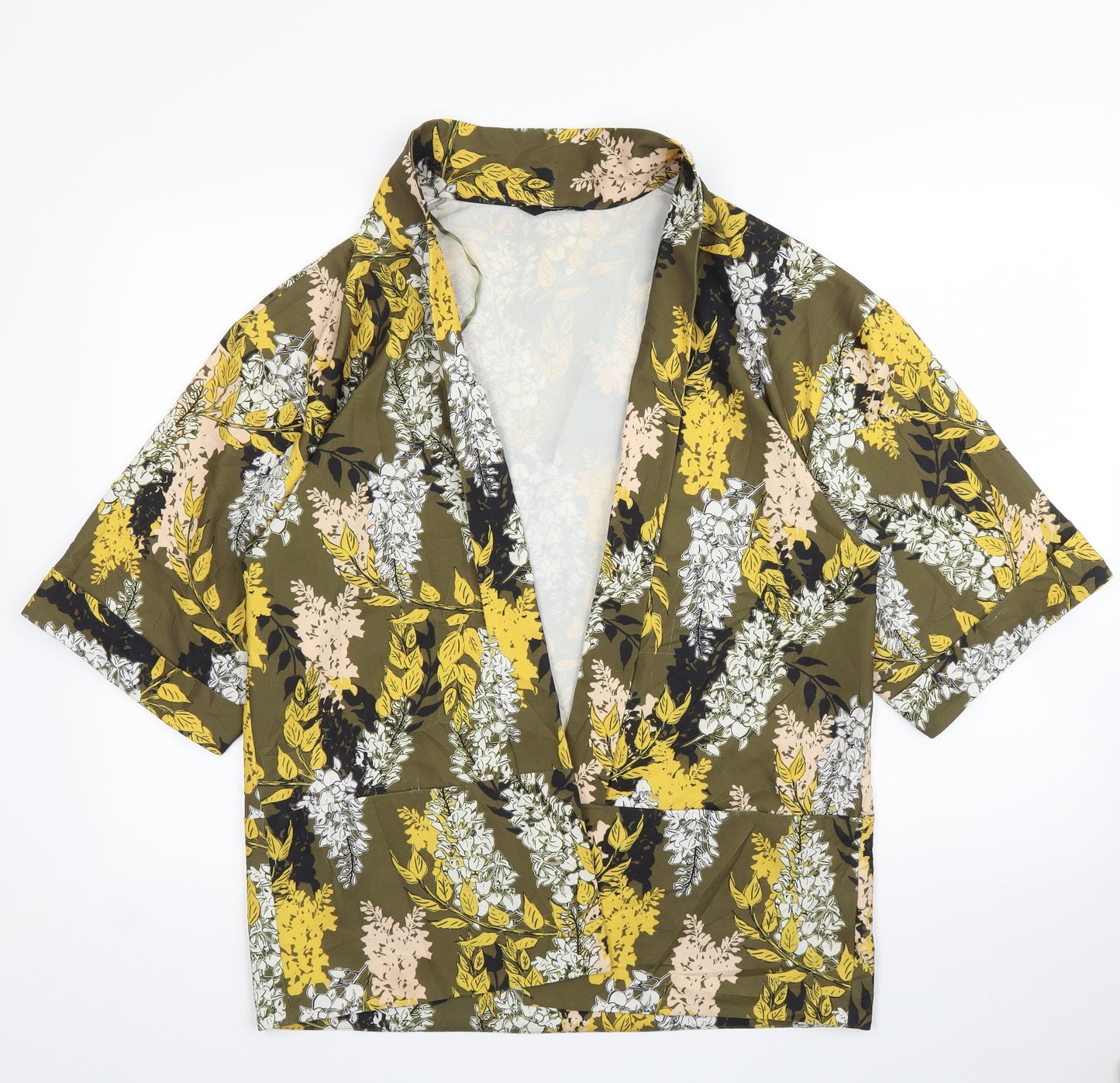 George Womens Green Floral  Kimono Blouse Size 14