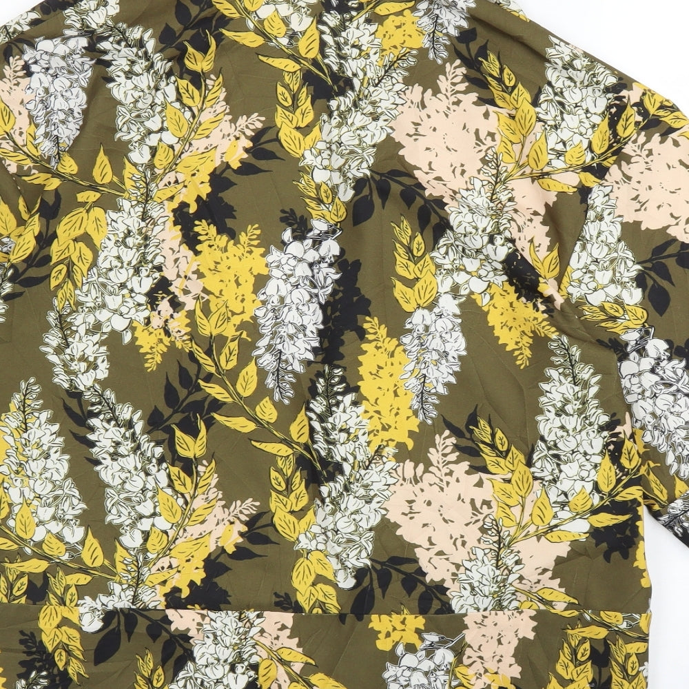 George Womens Green Floral  Kimono Blouse Size 14