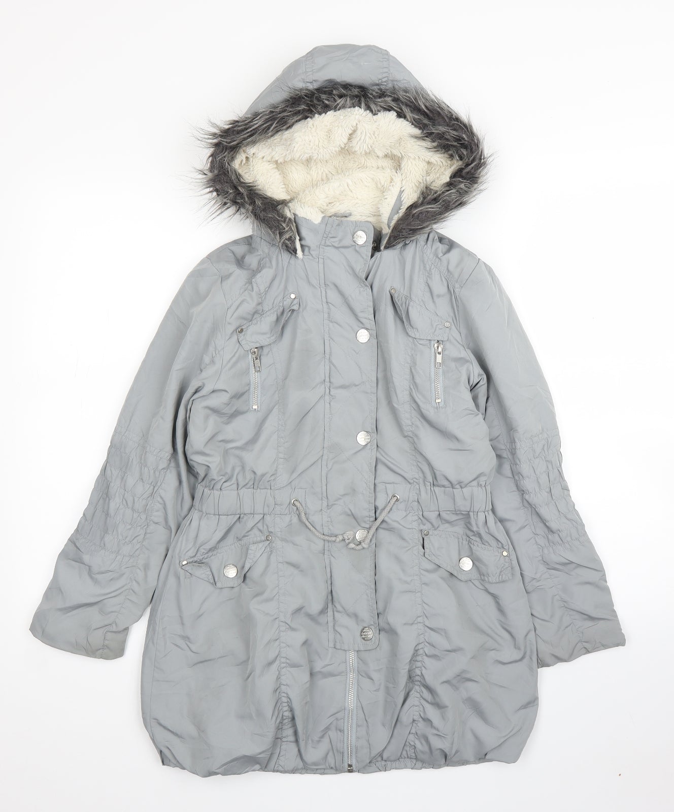 NEXT Girls Grey   Parka Coat Size 9-10 Years