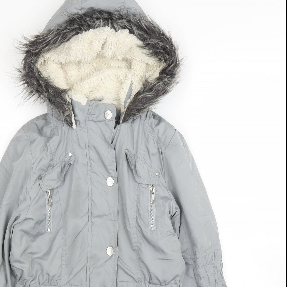 NEXT Girls Grey   Parka Coat Size 9-10 Years