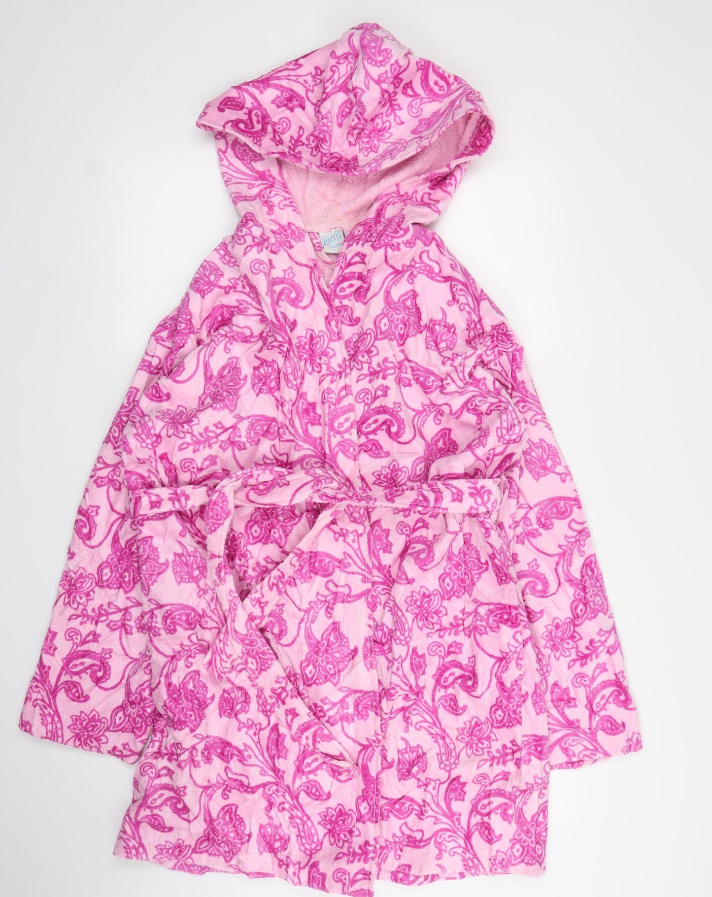 Pretti Womens Pink Floral  Capri Robe Size L