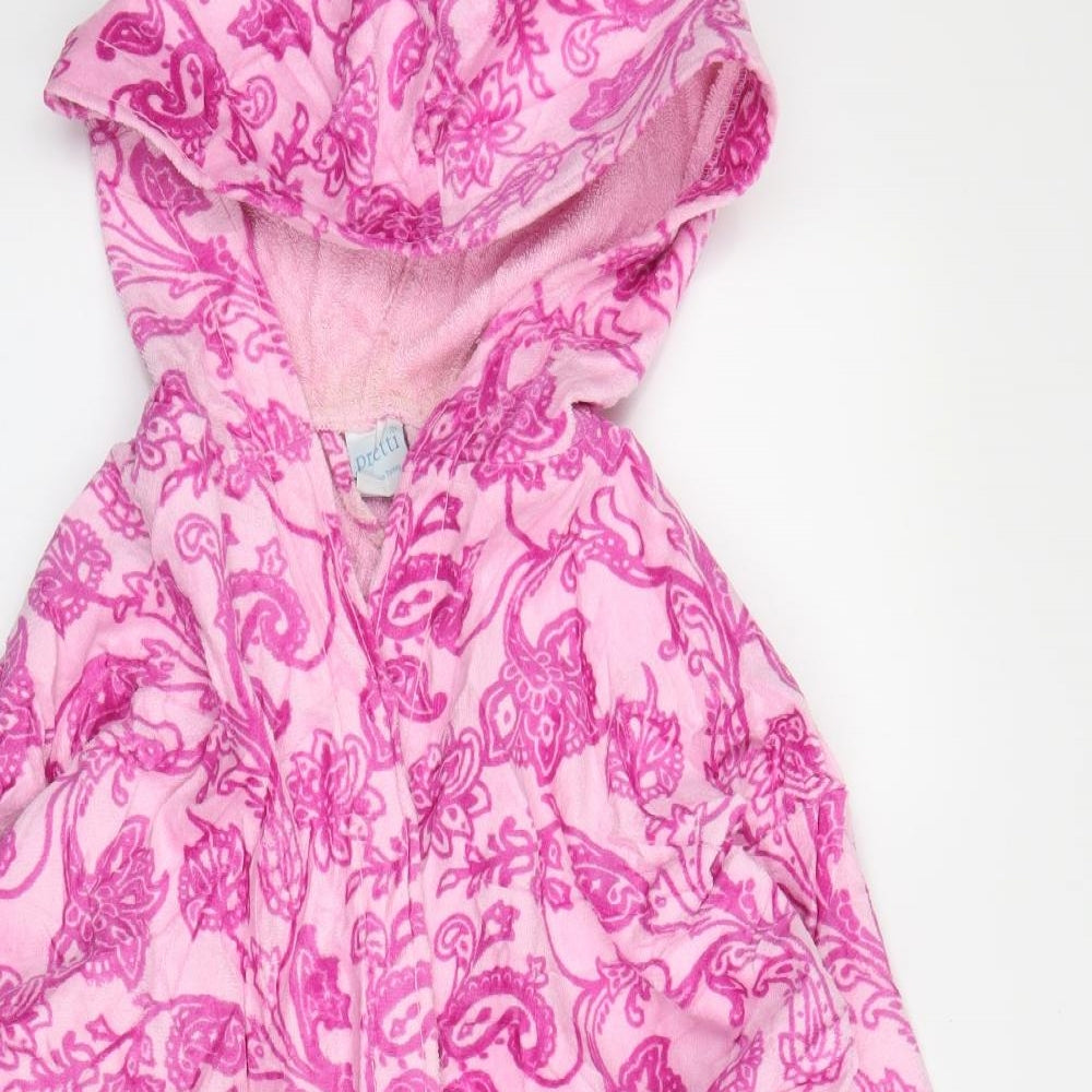 Pretti Womens Pink Floral  Capri Robe Size L