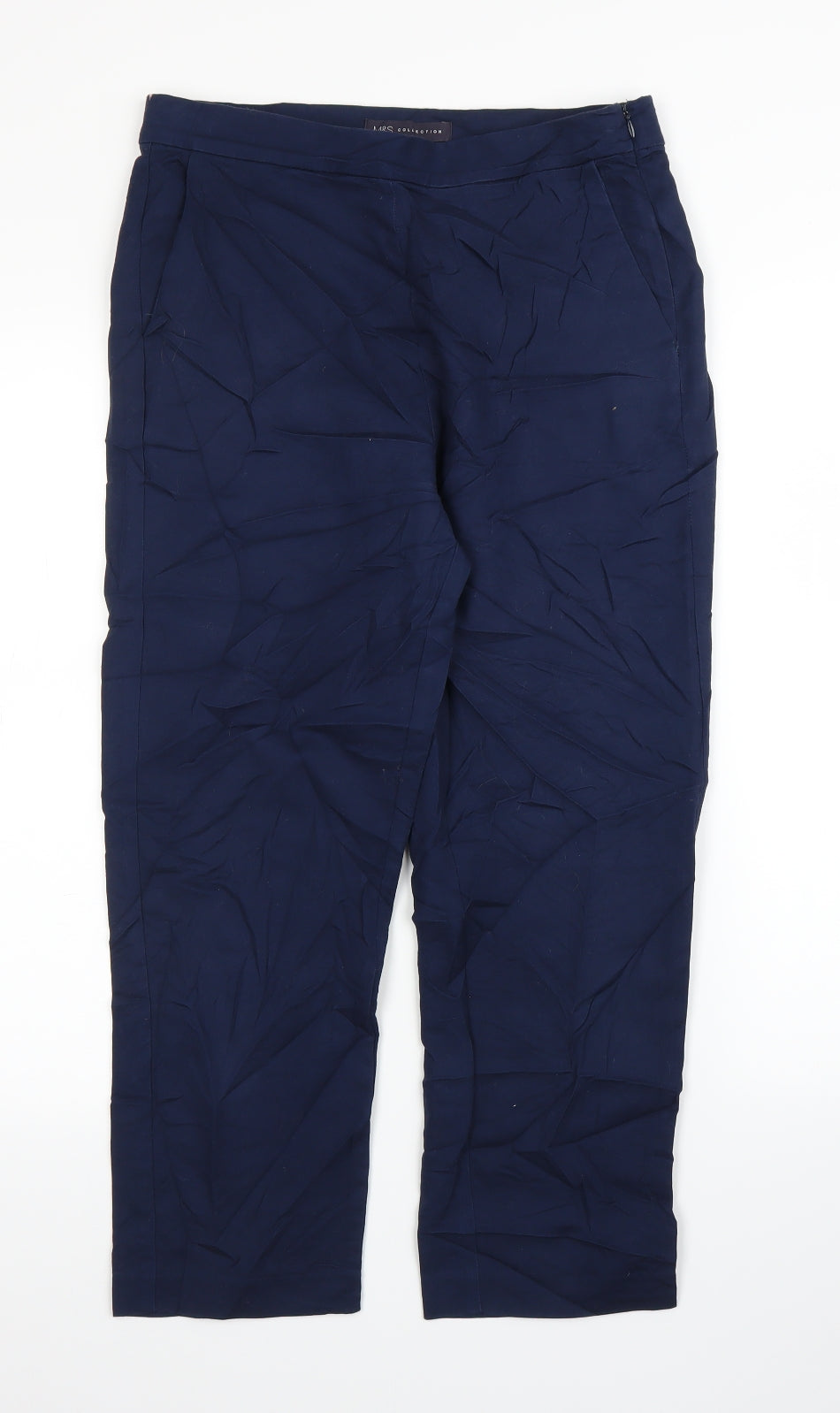 M&S Womens Blue   Capri Trousers Size 10 L22 in