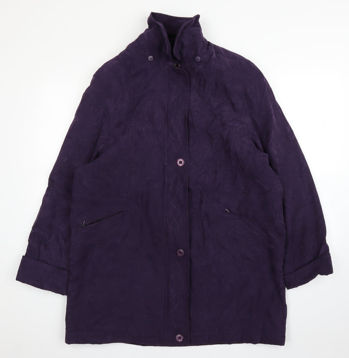 Bonmarché Womens Purple Overcoat Coat Size M
