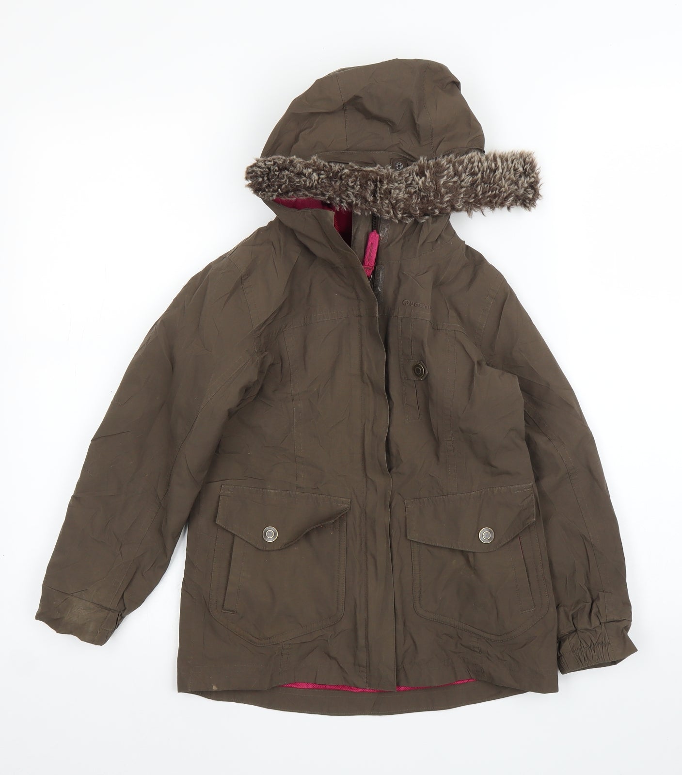 Quechua Girls Brown   Parka Coat Size 6 Years