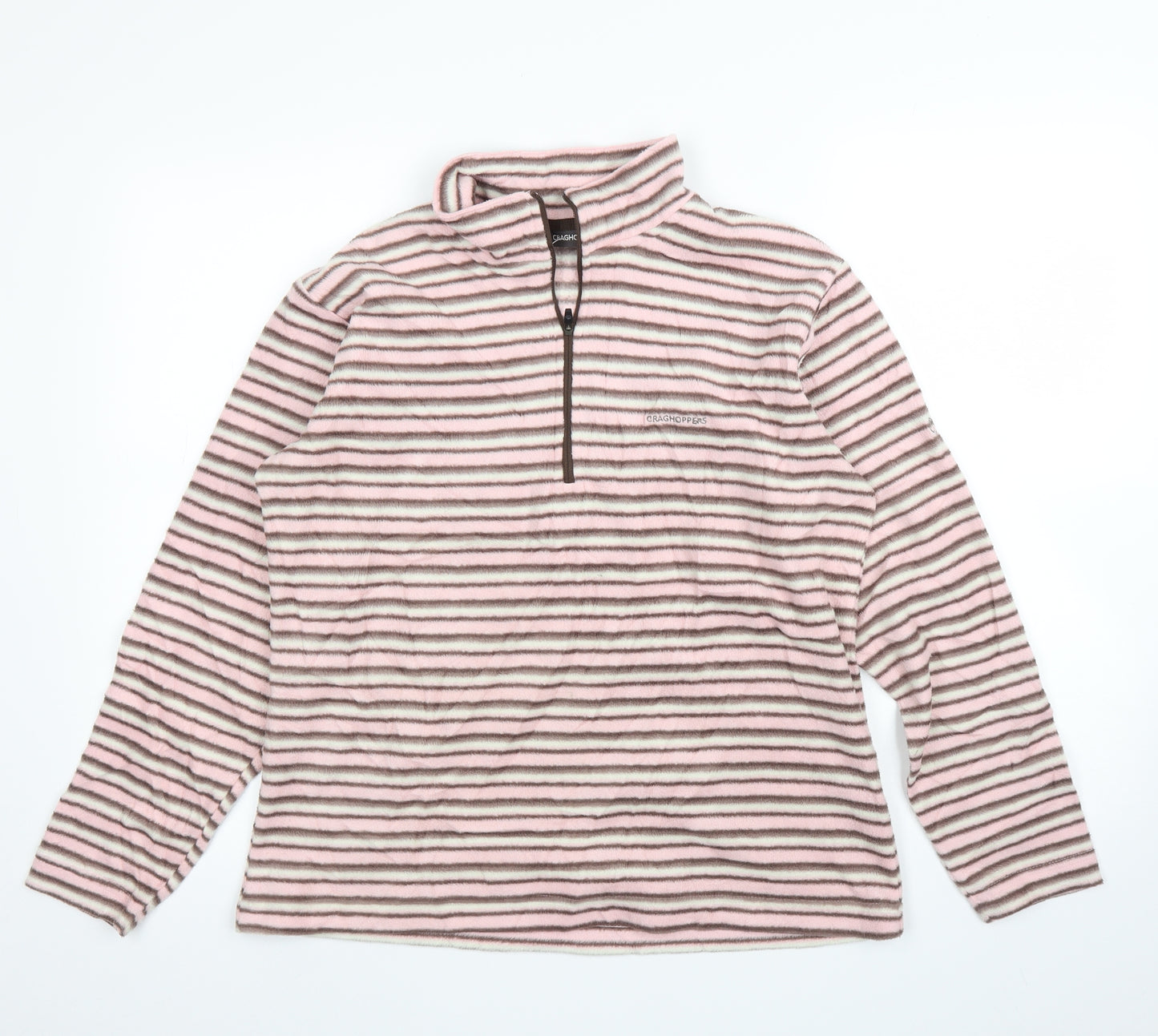Craghoppers Womens Pink Striped  Pullover Jumper Size 14