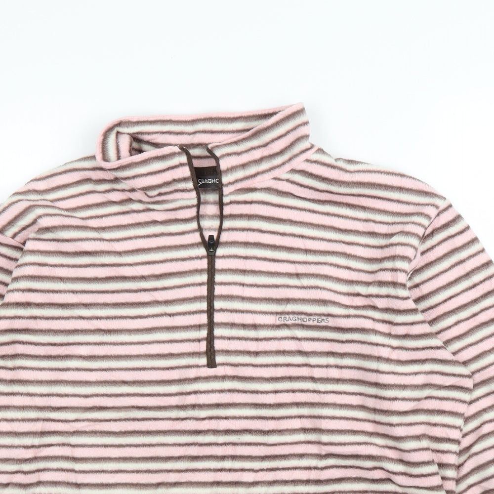 Craghoppers Womens Pink Striped  Pullover Jumper Size 14