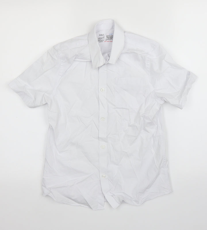 M&S Boys White   Basic Button-Up Size 10-11 Years