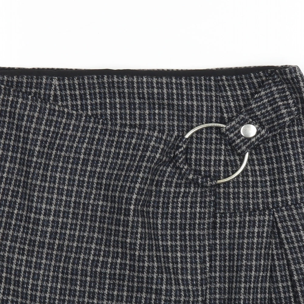 ASOS Womens Blue Plaid  Wrap Skirt Size 10