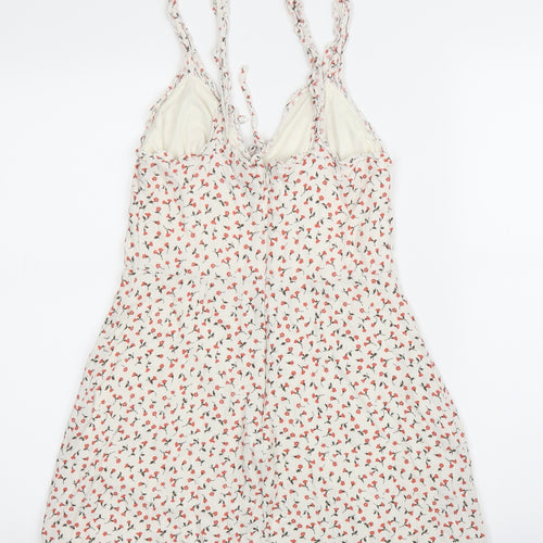 Pull&Bear Womens Beige Floral  Tunic Blouse Size M