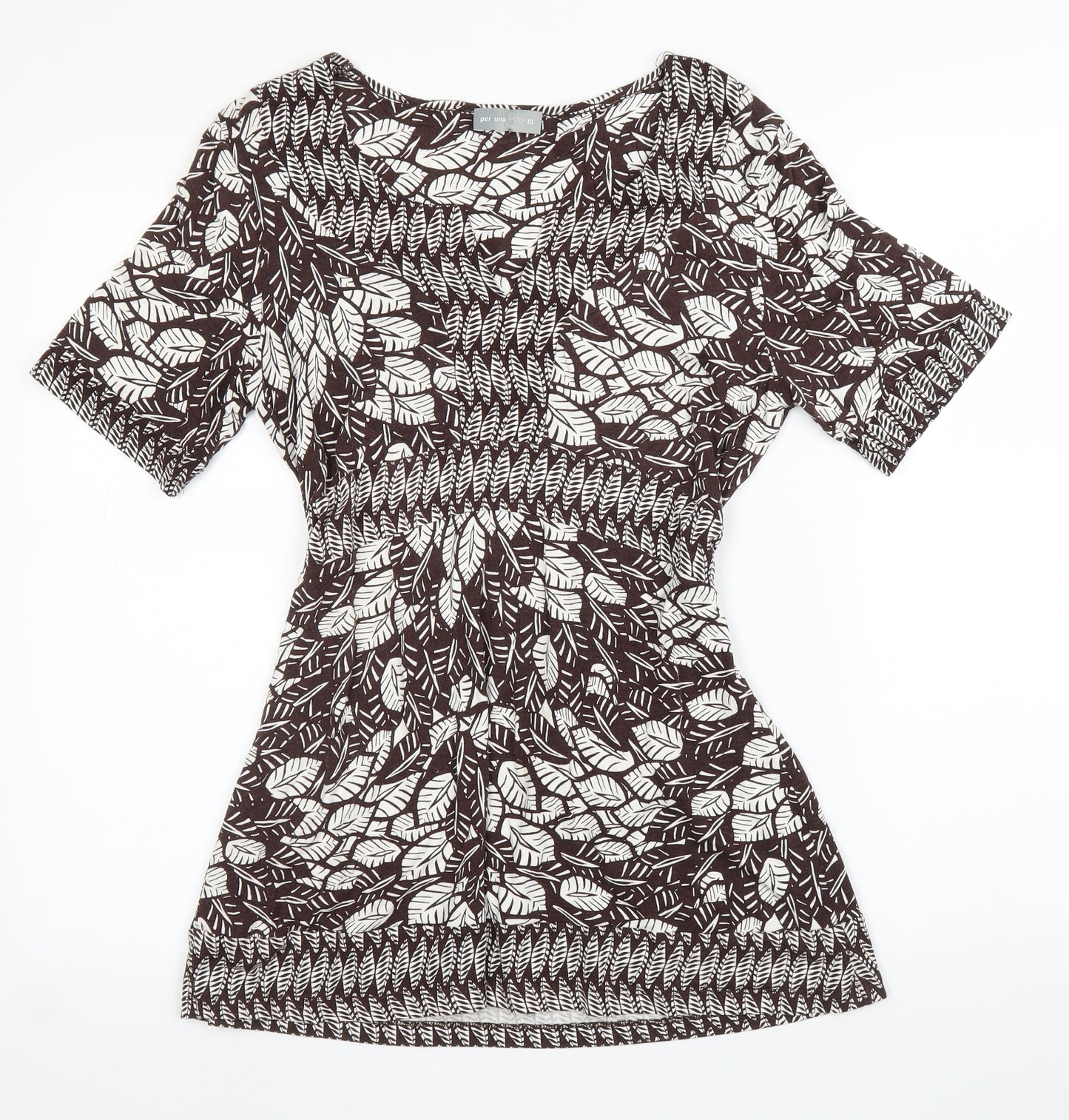 Per Una Womens Brown Floral  Tunic T-Shirt Size 10