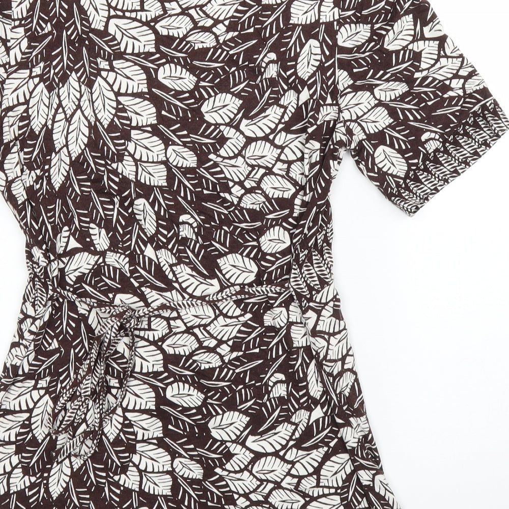 Per Una Womens Brown Floral  Tunic T-Shirt Size 10