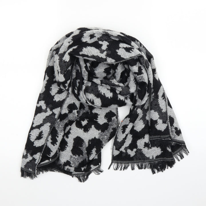 Preworn Unisex Grey Animal Print Shawl/Wrap - Leopard print