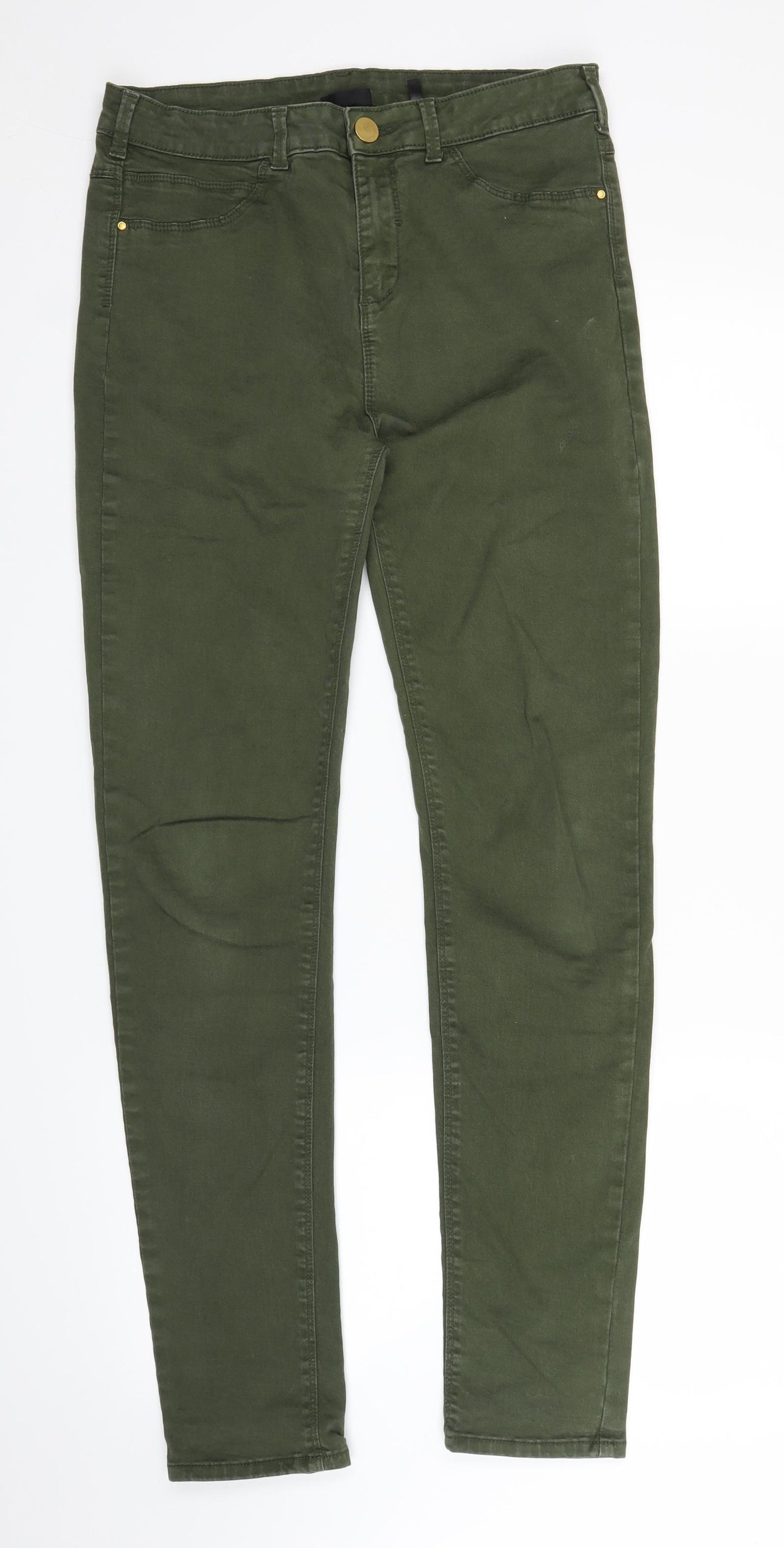 Label Be Womens Green   Chino Trousers Size 12 L30 in