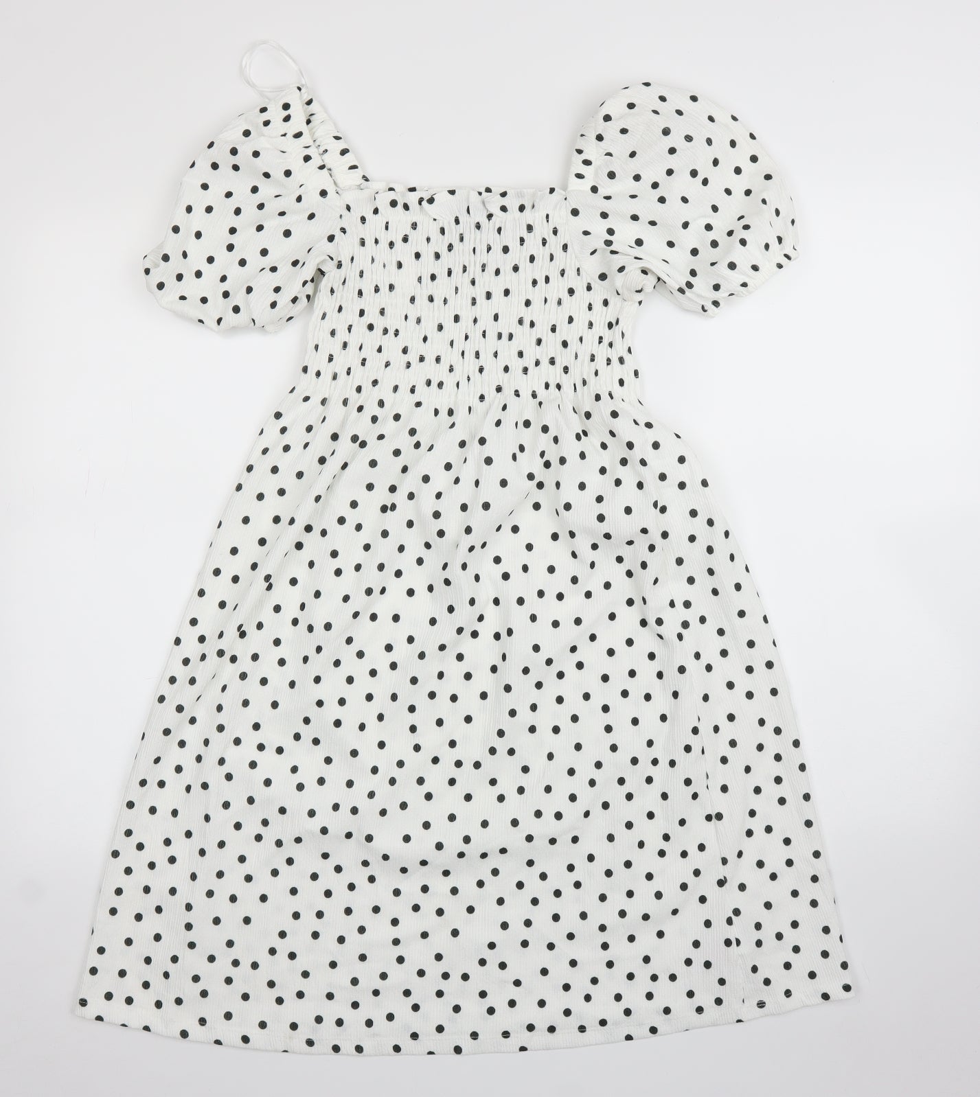 F&F Womens White Polka Dot  A-Line  Size 10