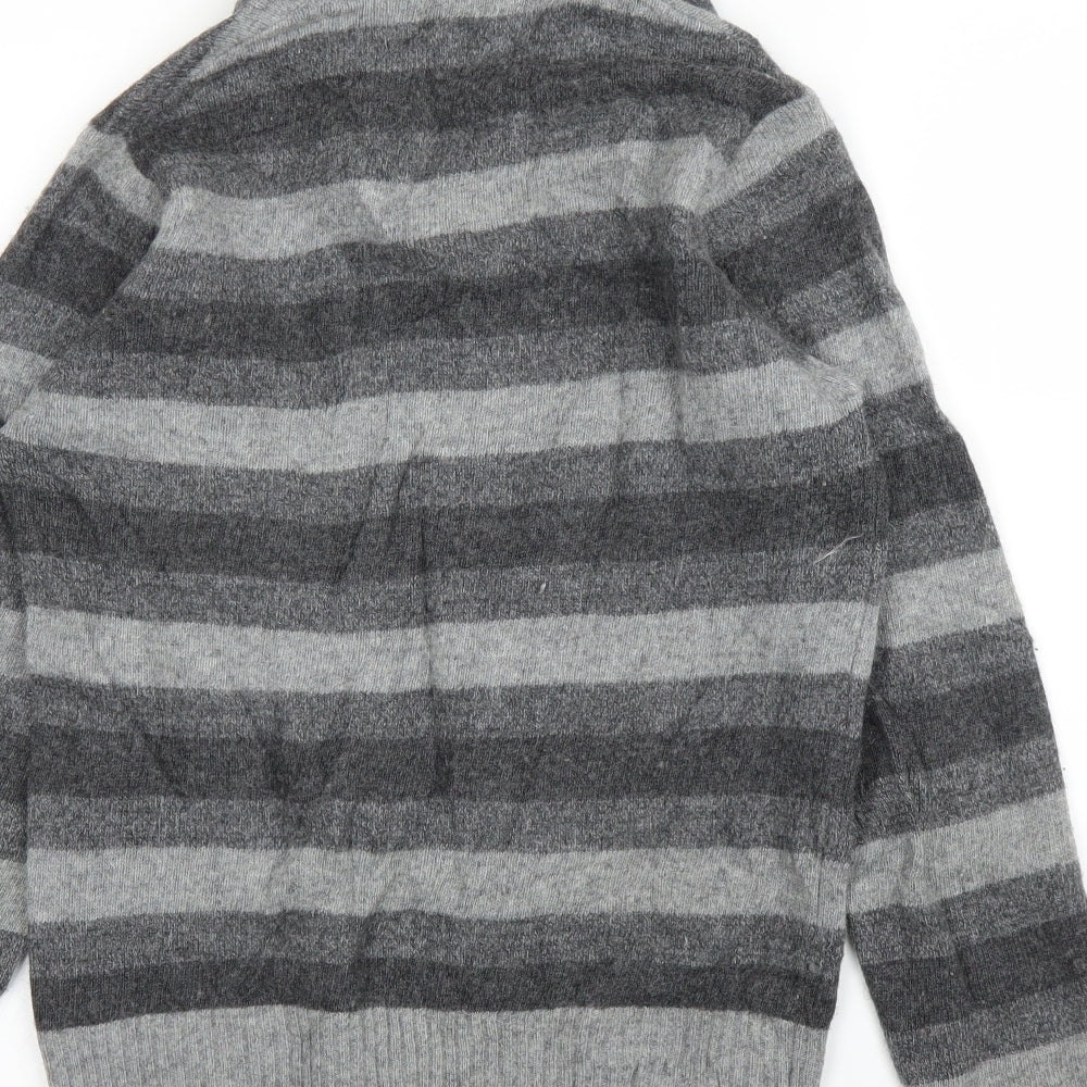 NEXT Mens Grey Striped  Pullover Jumper Size XS