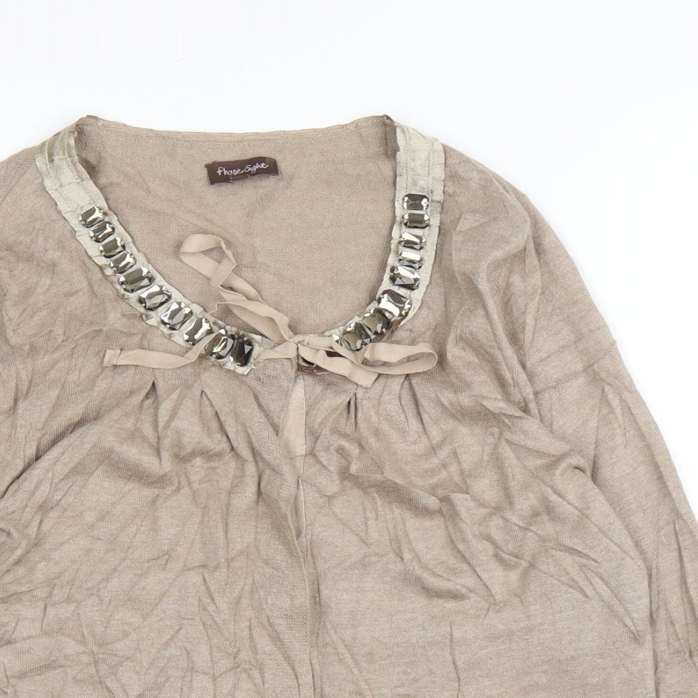 Phase Eight Womens Beige   Cardigan Jumper Size 12