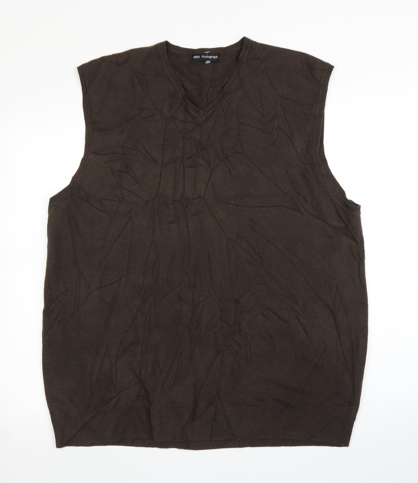 M&S Womens Brown   Vest Jumper Size XL