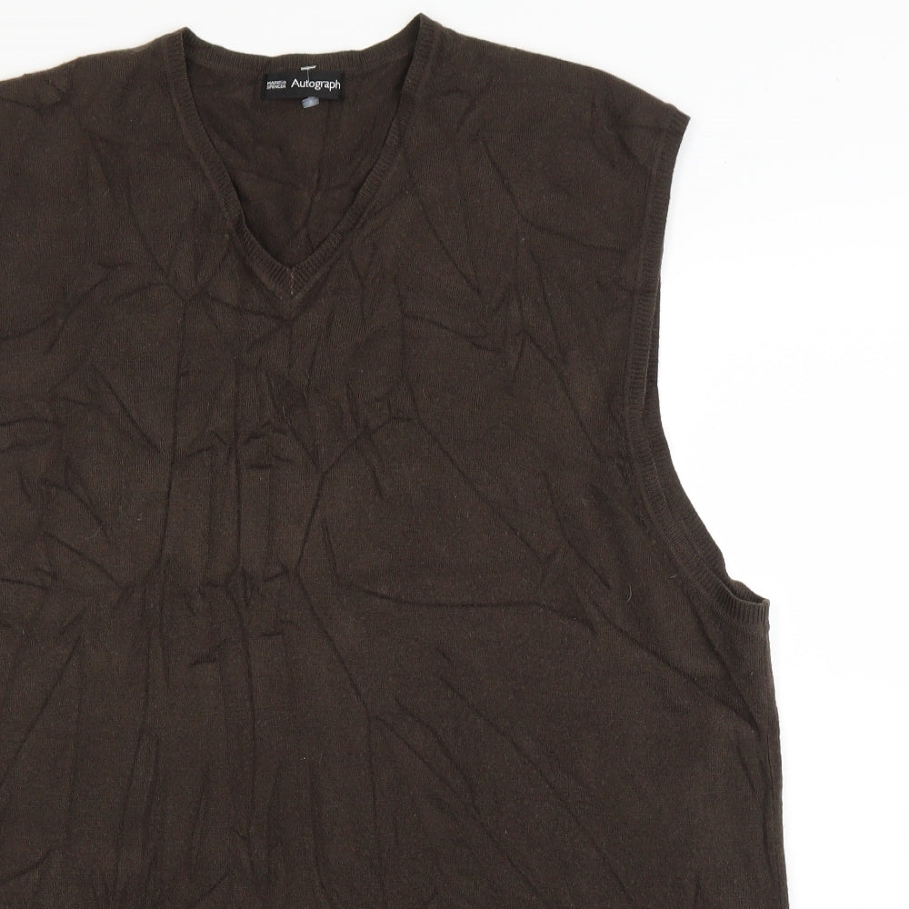 M&S Womens Brown   Vest Jumper Size XL