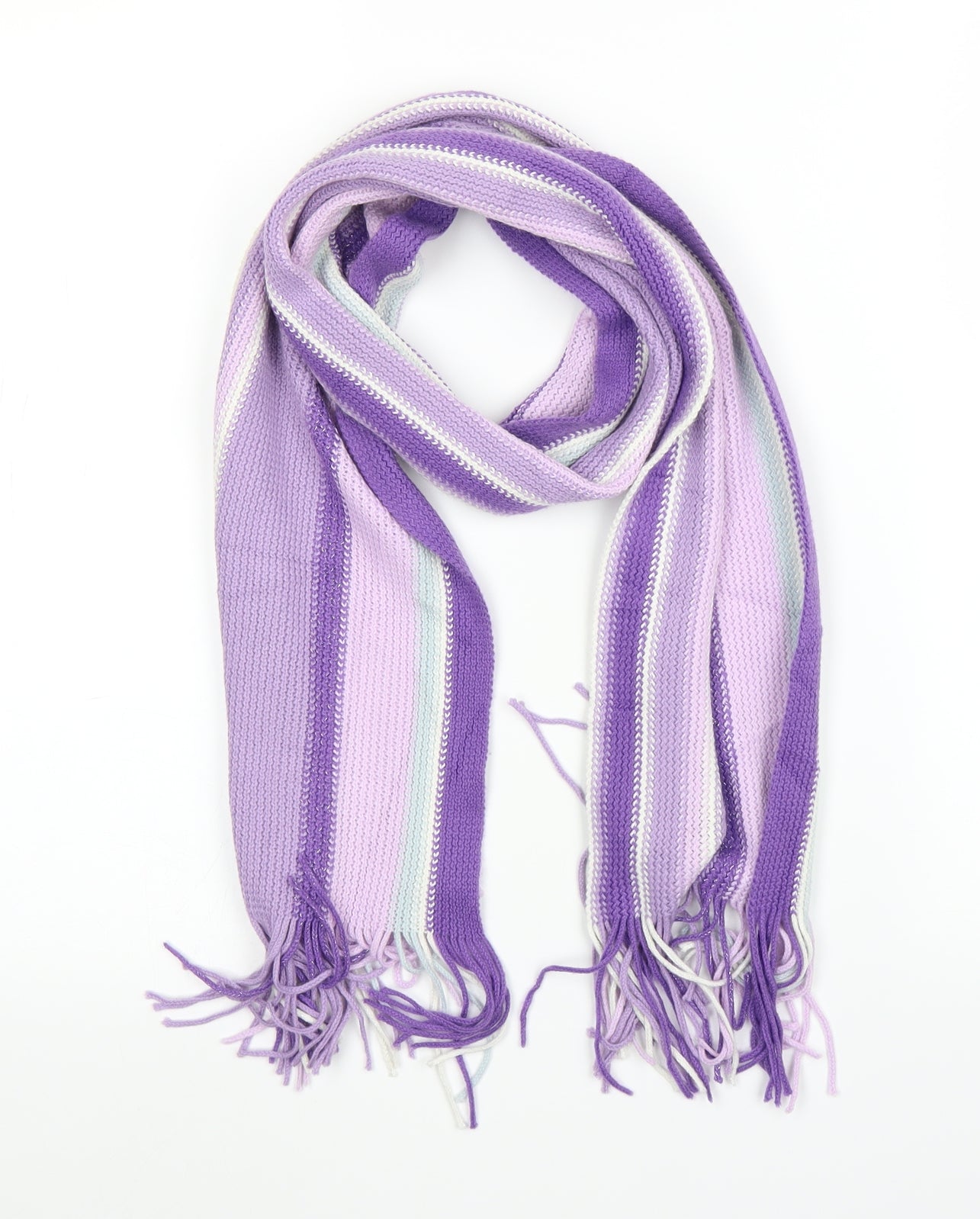Preworn Unisex Purple Striped   Scarf