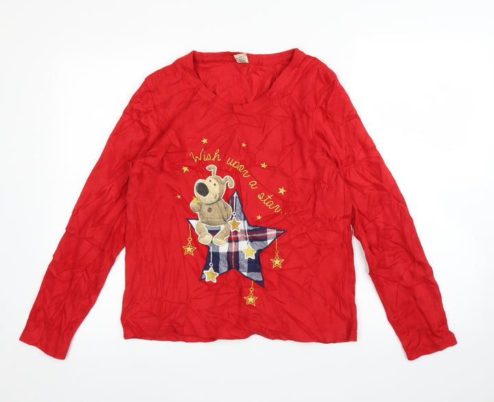 TU Womens Red Solid  Top Pyjama Top Size 10
