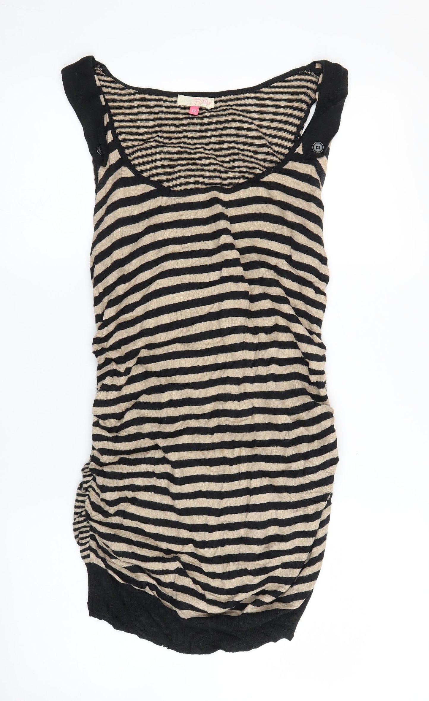 Miso Womens Beige Striped  Bodycon  Size 12