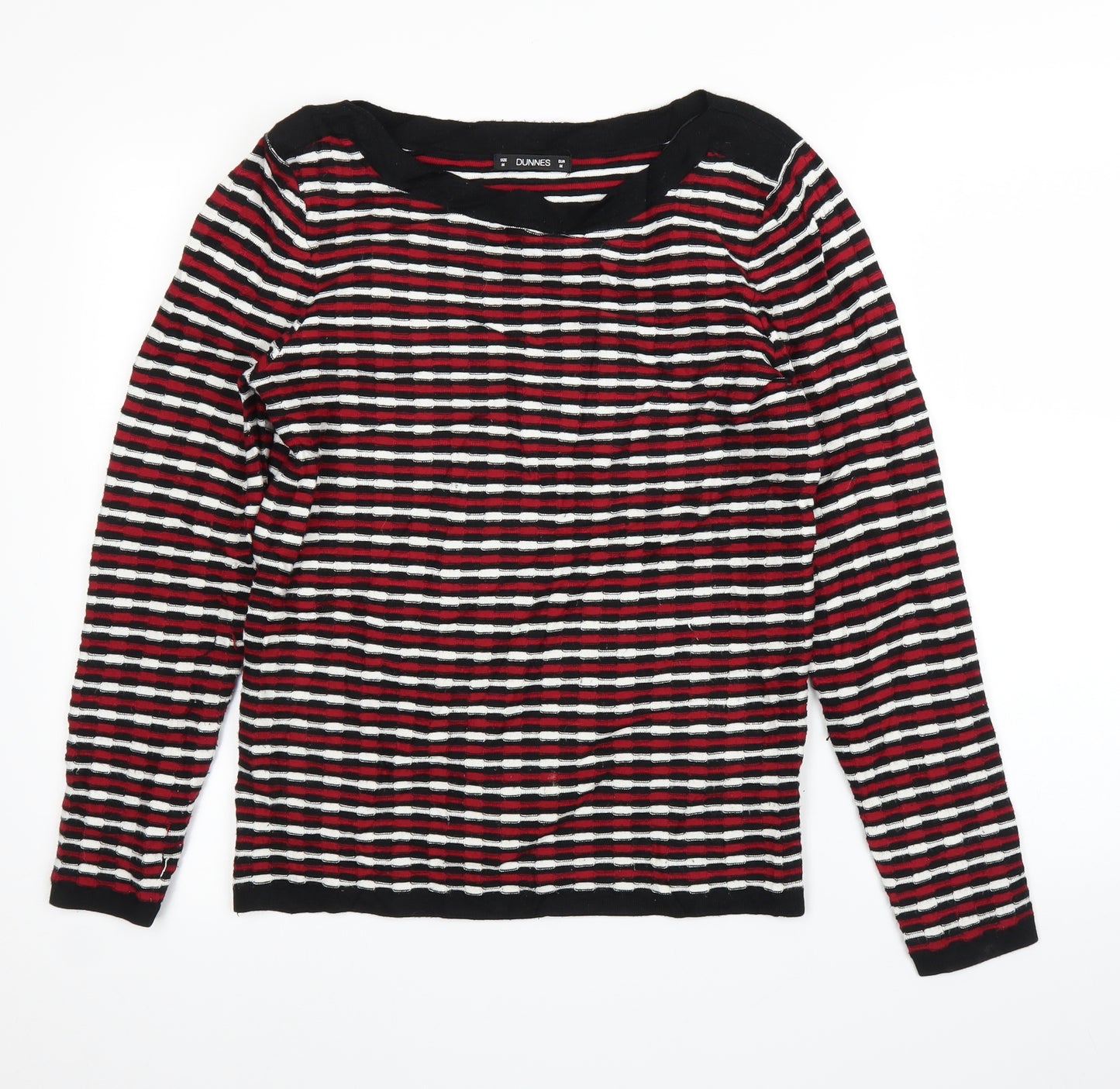 Dunnes Womens Red Striped  Pullover Jumper Size 14